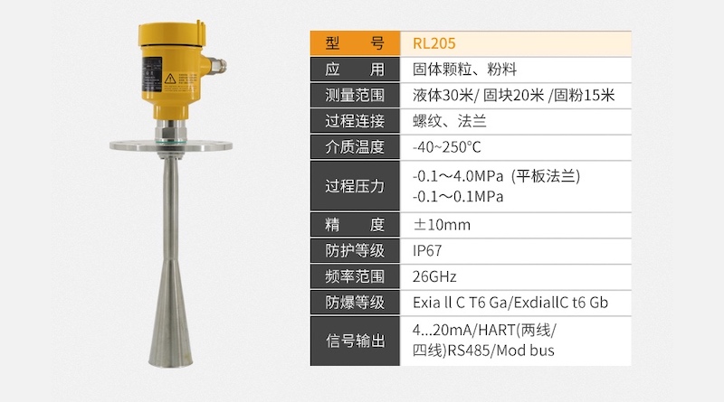 BR205型號(hào) 26G雷達(dá)料位計(jì) 塊狀料
